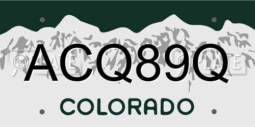 ACQ89Q Colorado License Plate
