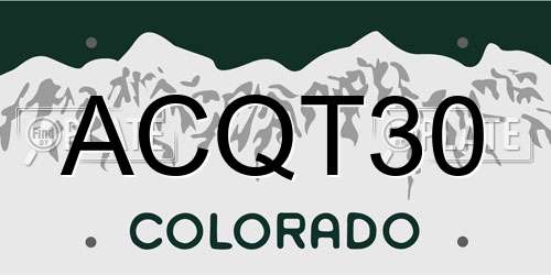 ACQT30 Colorado License Plate
