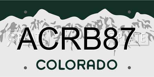 ACRB87 Colorado License Plate