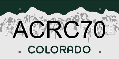 ACRC70 Colorado License Plate