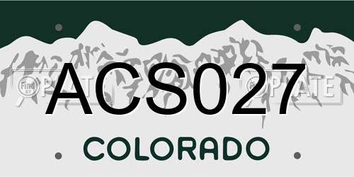 ACS027 Colorado License Plate