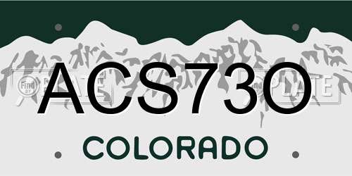 ACS73O Colorado License Plate