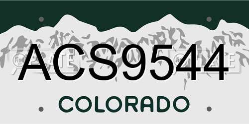 ACS9544 Colorado License Plate