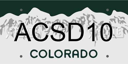 ACSD10 Colorado License Plate