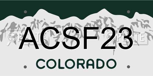 ACSF23 Colorado License Plate