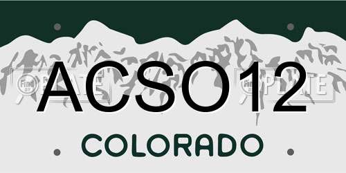 ACSO12 Colorado License Plate
