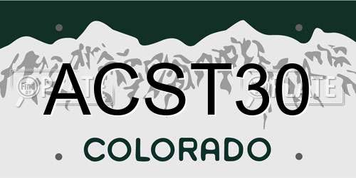 ACST30 Colorado License Plate