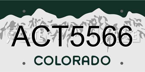 ACT5566 Colorado License Plate