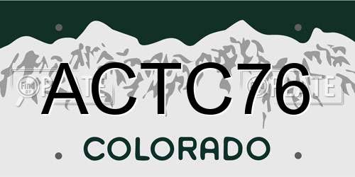 ACTC76 Colorado License Plate