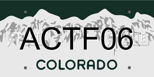 ACTF06 Colorado License Plate