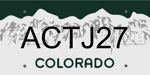 ACTJ27 Colorado License Plate