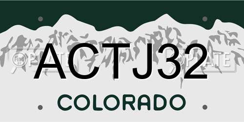 ACTJ32 Colorado License Plate