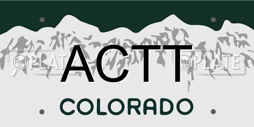 ACTT Colorado License Plate