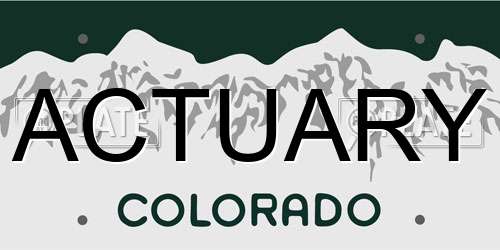 ACTUARY Colorado License Plate