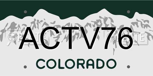 ACTV76 Colorado License Plate
