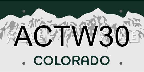 ACTW30 Colorado License Plate