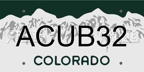 ACUB32 Colorado License Plate