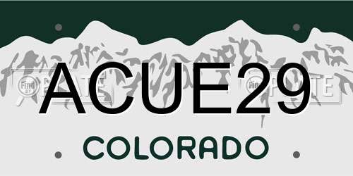 ACUE29 Colorado License Plate