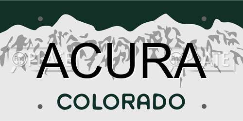 ACURA Colorado License Plate