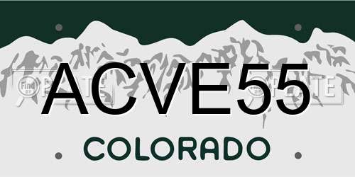 ACVE55 Colorado License Plate