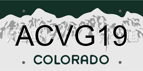 ACVG19 Colorado License Plate
