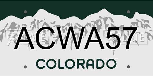ACWA57 Colorado License Plate