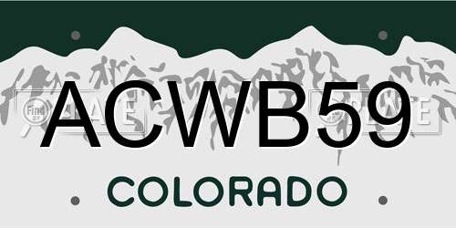 ACWB59 Colorado License Plate