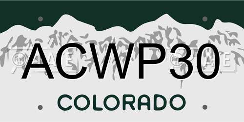 ACWP30 Colorado License Plate