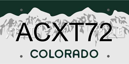 ACXT72 Colorado License Plate