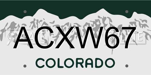 ACXW67 Colorado License Plate