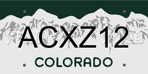 ACXZ12 Colorado License Plate