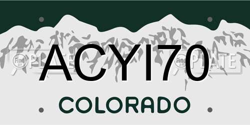 ACYI70 Colorado License Plate