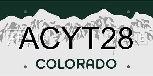 ACYT28 Colorado License Plate