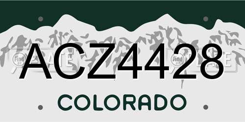 ACZ4428 Colorado License Plate