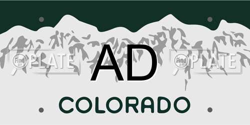 AD Colorado License Plate