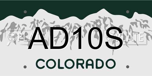 AD10S Colorado License Plate