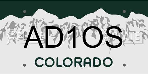 AD1OS Colorado License Plate