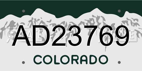 AD23769 Colorado License Plate