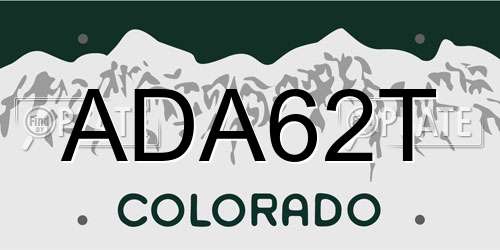 ADA62T Colorado License Plate