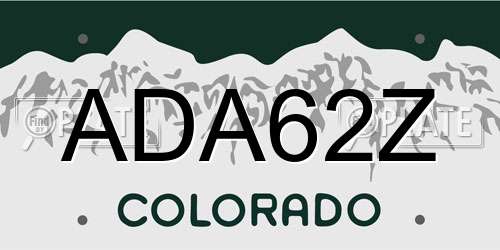 ADA62Z Colorado License Plate