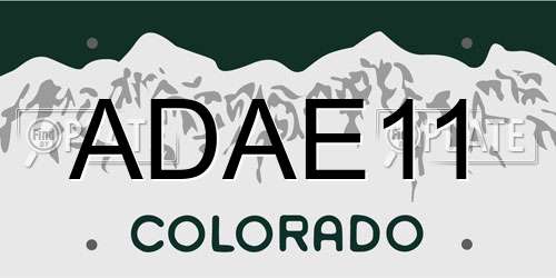 ADAE11 Colorado License Plate