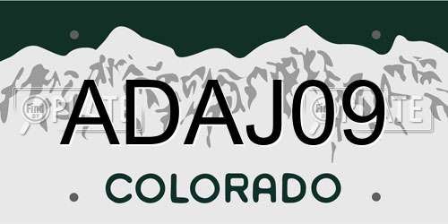 ADAJ09 Colorado License Plate