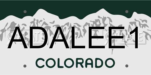 ADALEE1 Colorado License Plate