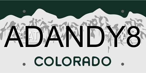 ADANDY8 Colorado License Plate