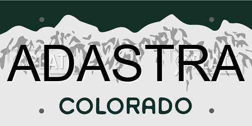 ADASTRA Colorado License Plate