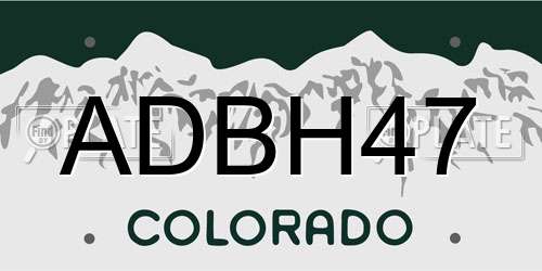 ADBH47 Colorado License Plate