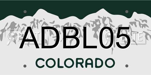 ADBL05 Colorado License Plate
