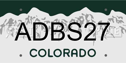 ADBS27 Colorado License Plate