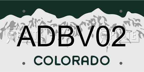 ADBV02 Colorado License Plate