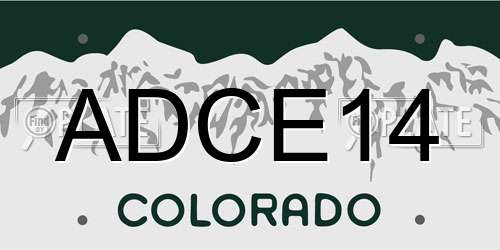 ADCE14 Colorado License Plate